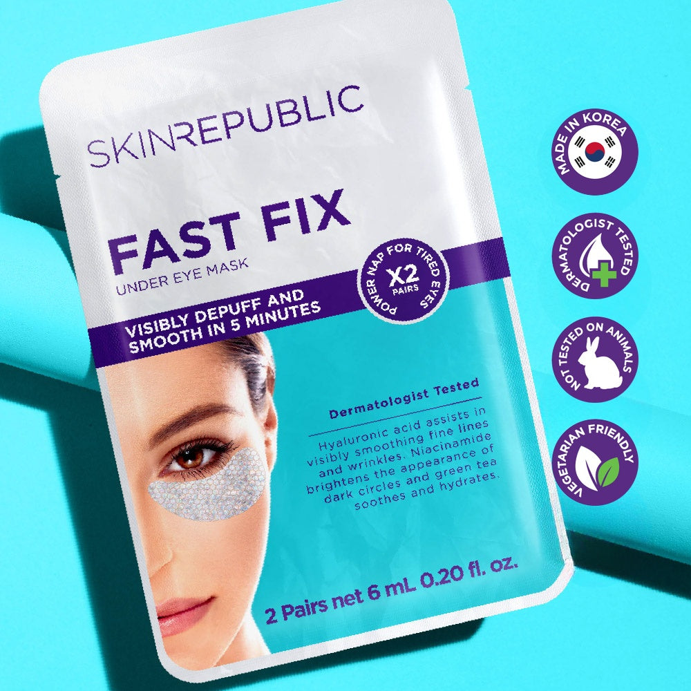 Skin Republic Fast Fix Under Eye Mask, 2 pairs — visibly depuffs and smooths in 5 minutes, made in Korea, dermatologist tested