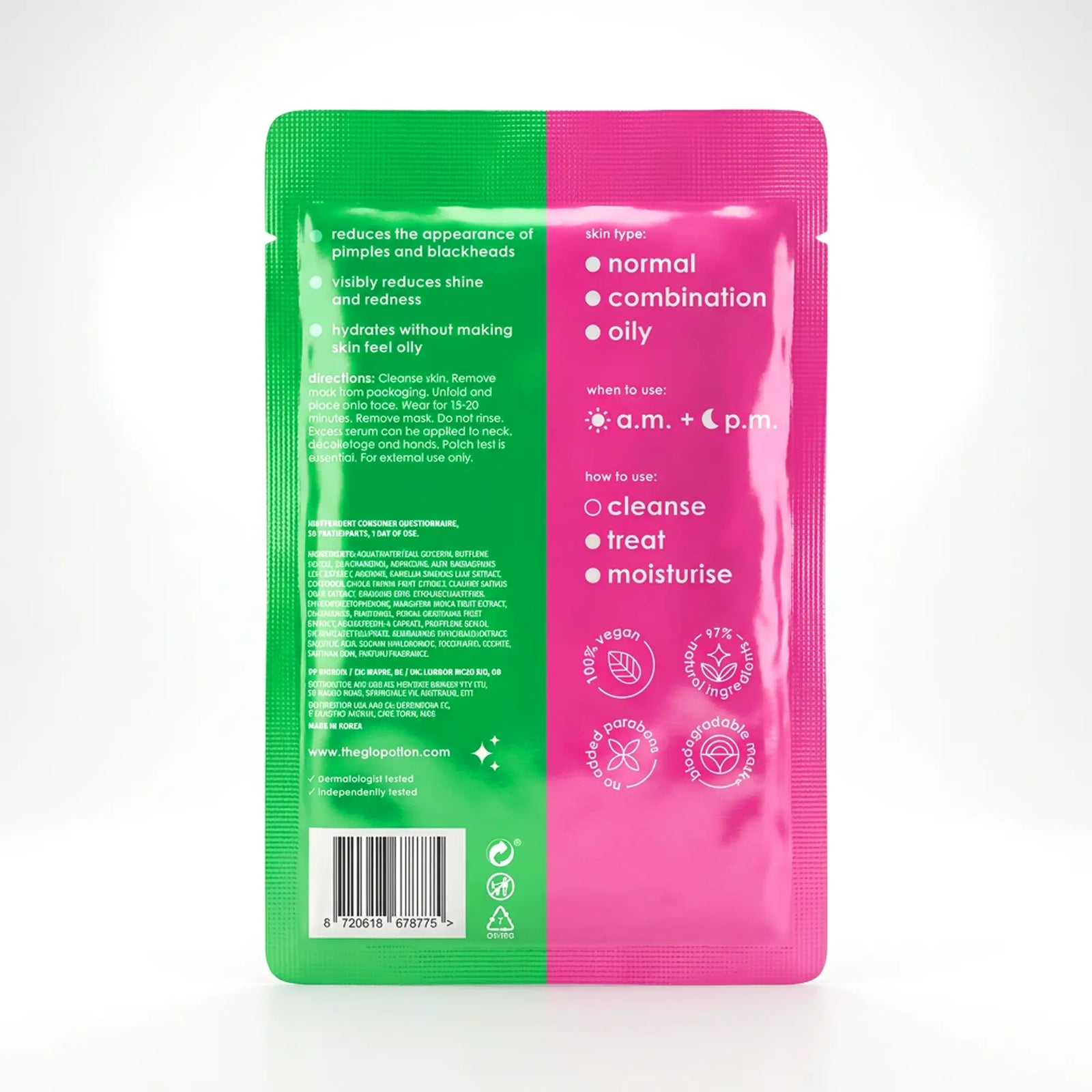 GloPotion salicylic acid bamboo sheet mask