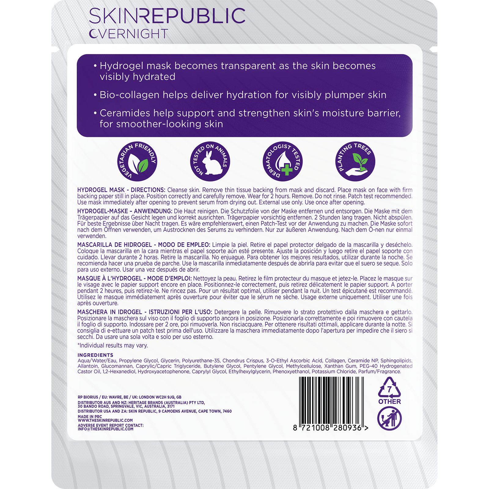 Bio-Collagen Overnight Hydrogel Mask