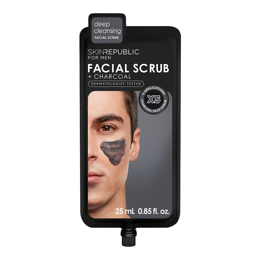 Facial Scrub + Charcoal for Men (5 Applications)