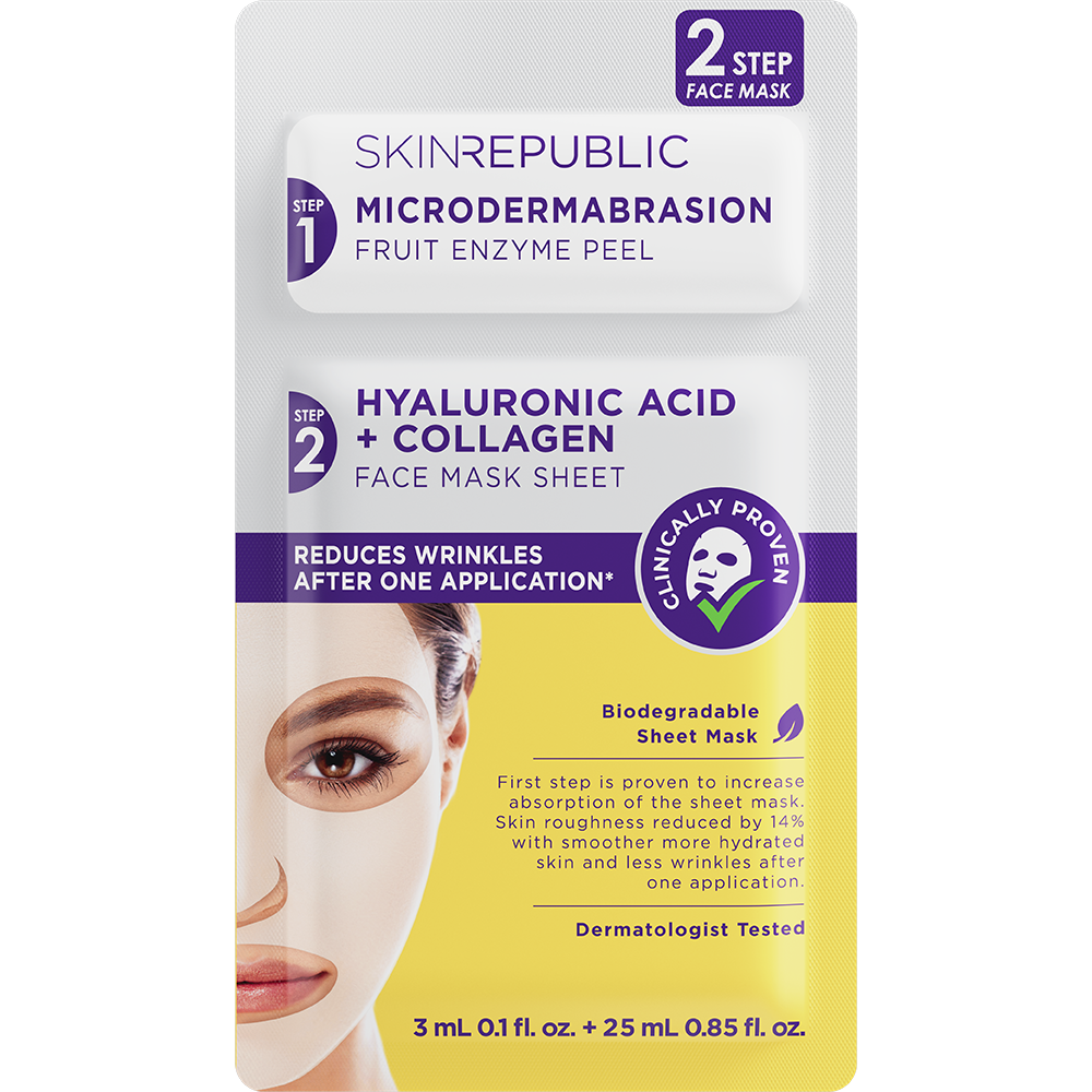 2 Step Hyaluronic Acid + Collagen Face Mask