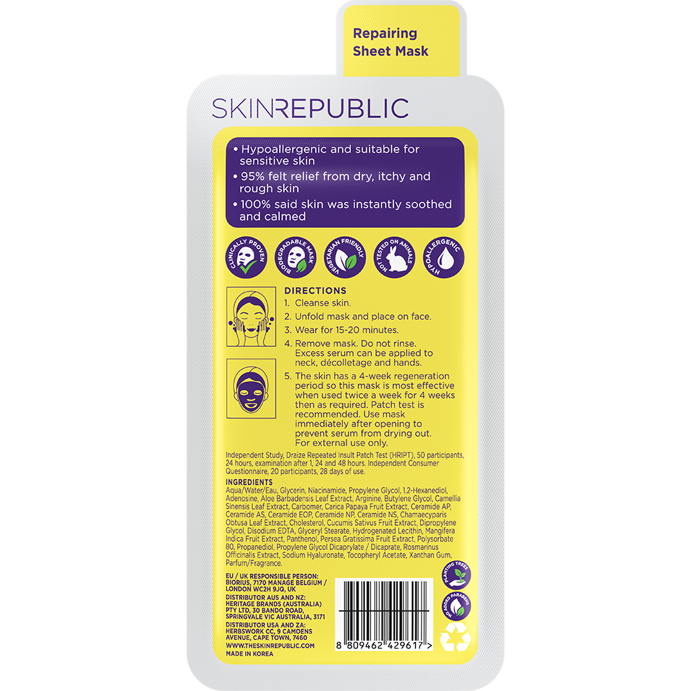 Ceramide Hypoallergenic Face Mask Sheet