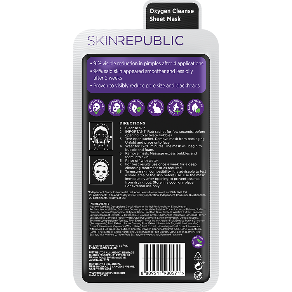 Bubble Purifying + Charcoal Face Mask Sheet