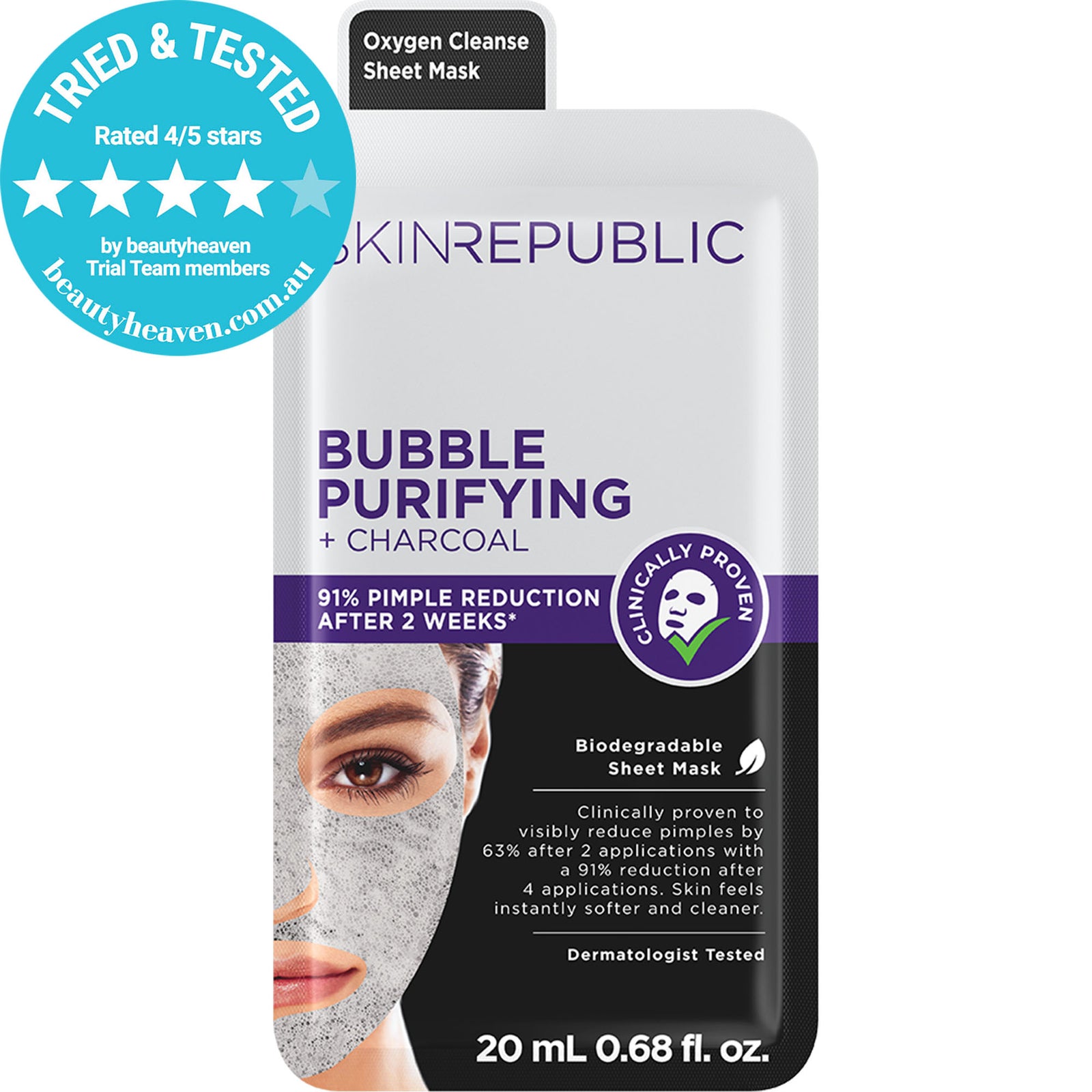 Bubble Purifying + Charcoal Face Mask Sheet