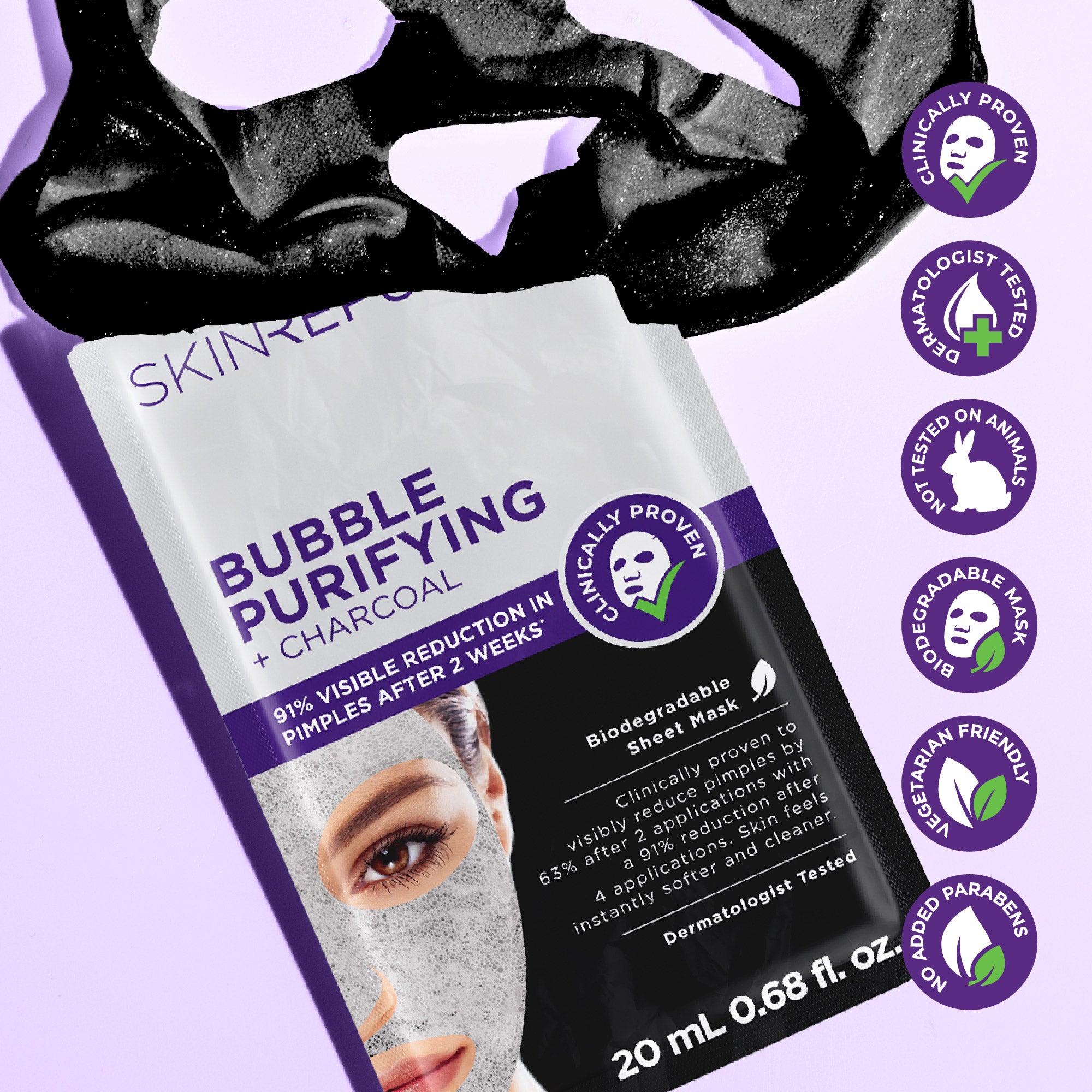 Bubble Purifying + Charcoal Face Mask Sheet