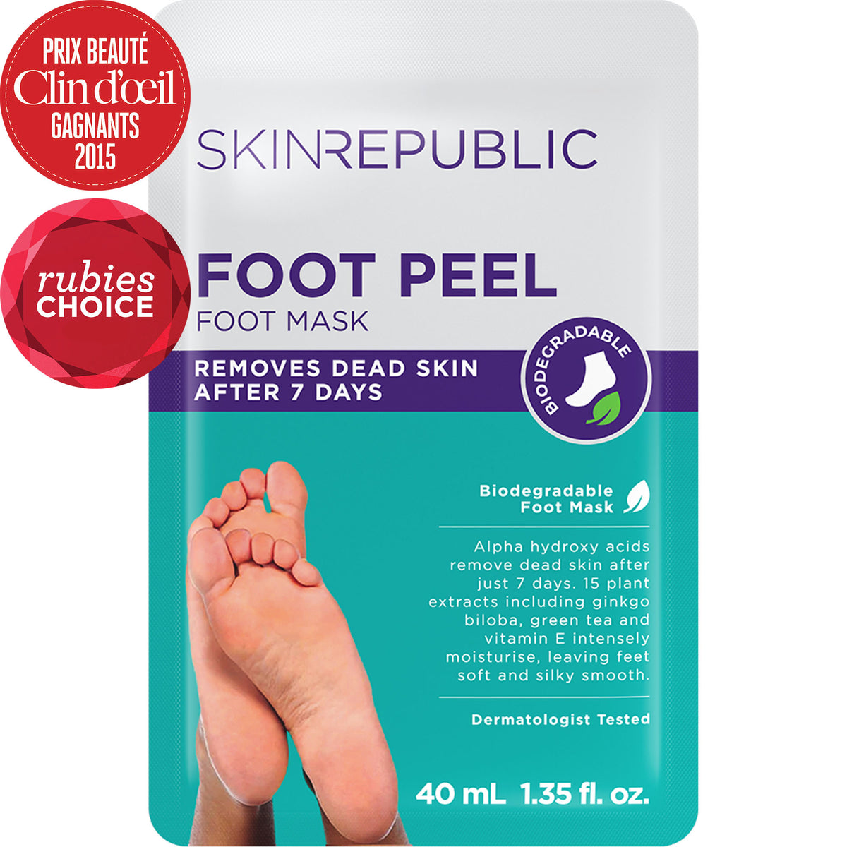 Skin Republic Foot Peel — award winning removes dead skin in 7 days