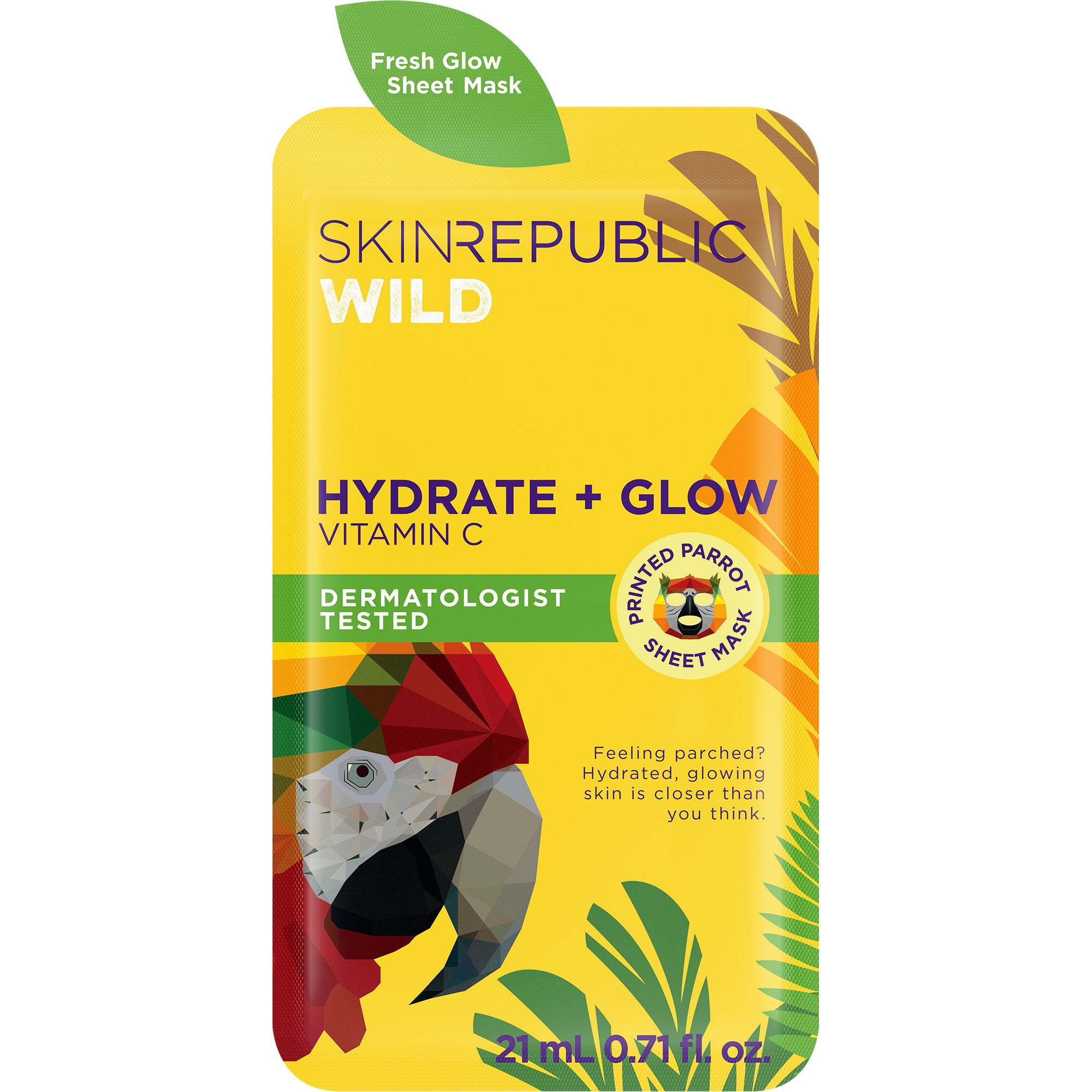 Hydrate + Glow Vitamin C Parrot Face Mask Sheet