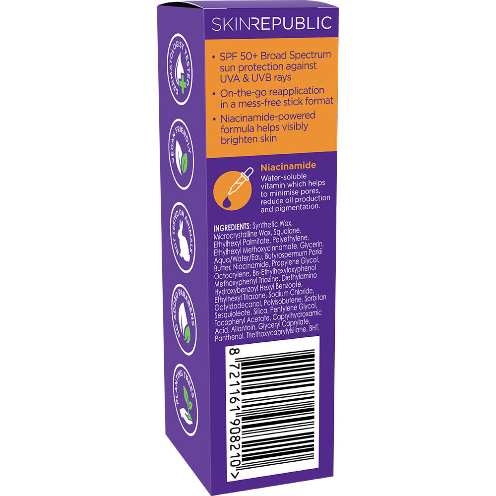 SPF 50+ Sunscreen + Niacinamide 5% Stick
