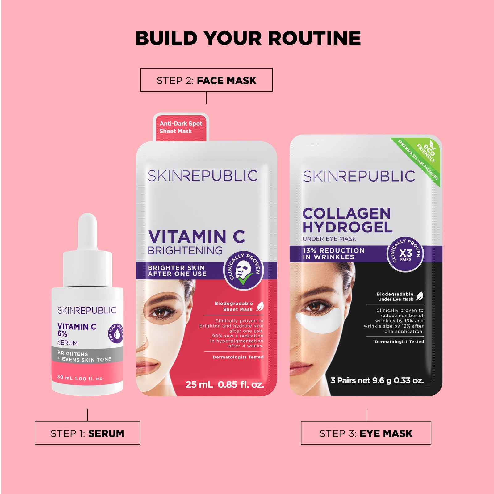 Pack of 10 Vitamin C Brightening Face Mask Sheet