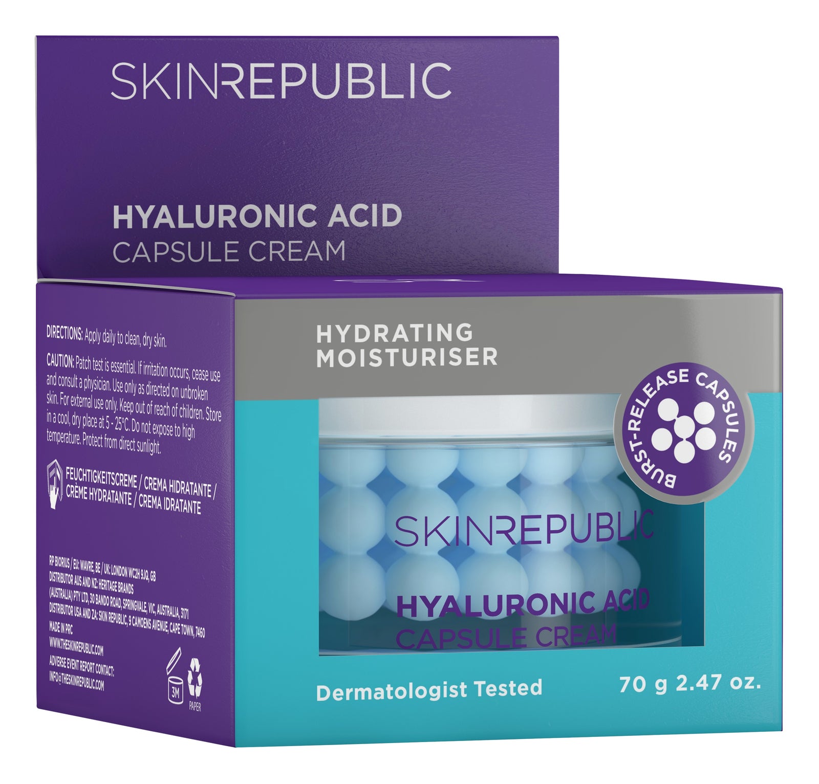 Skin Republic Hyaluronic Acid Capsule Cream box front