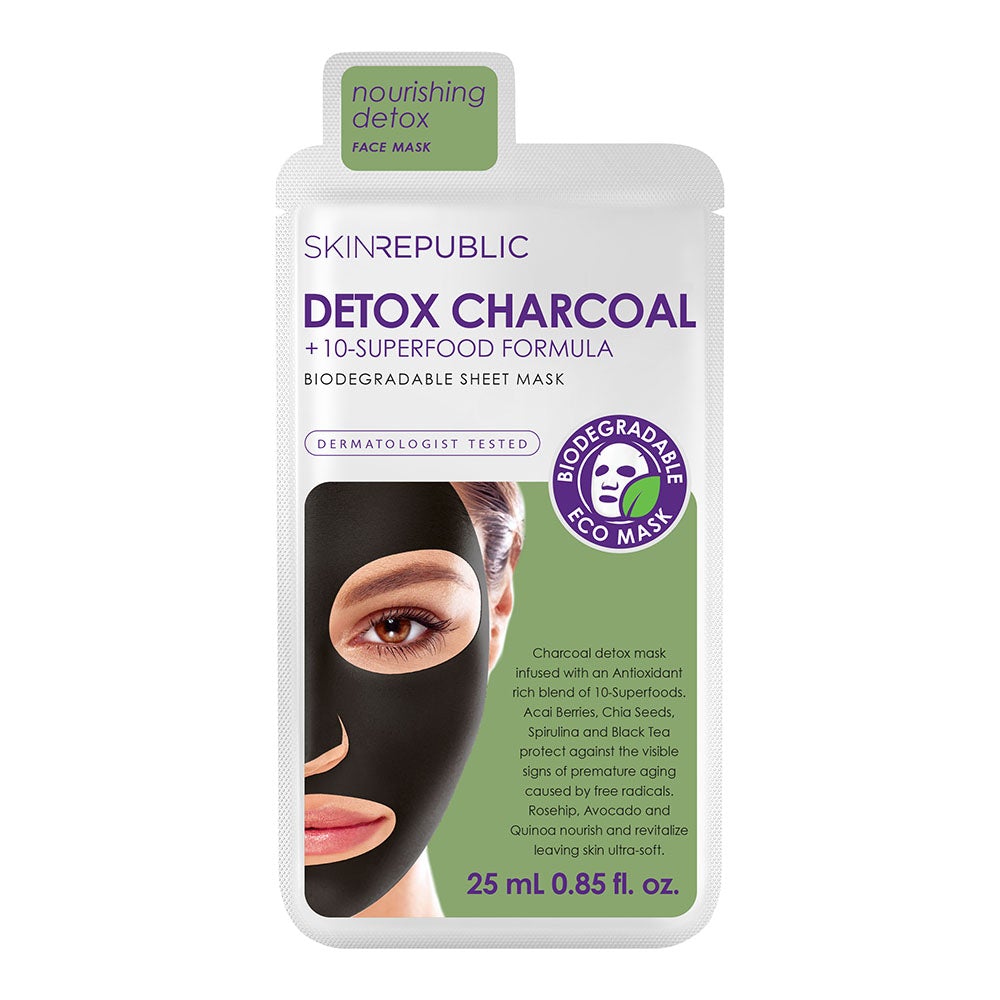 Detox Charcoal + 10-Superfood Formula Face Mask Sheet
