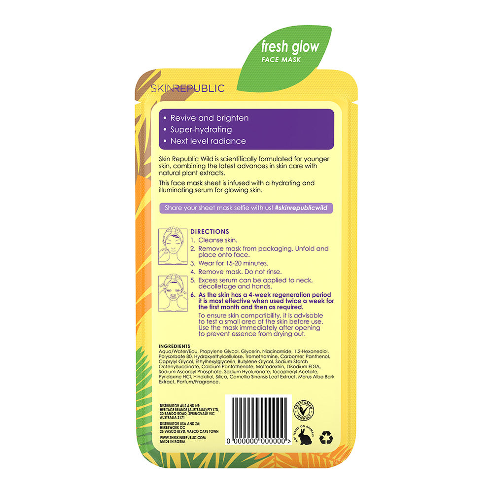 Hydrate + Glow Vitamin C Parrot Face Mask Sheet