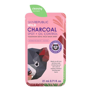 Charcoal Spot + Oil Control Tasmanian Devil Face Mask Sheet